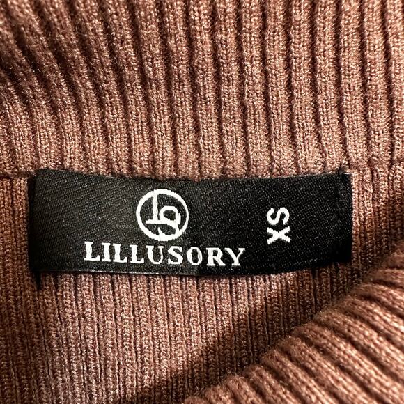 Lillusory Off the Shoulder Ribbed Sweater Brown Size XS Knit Pullover Going Out - Picture 8 of 8